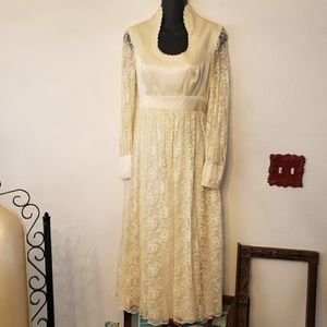Vintage Gunne Sax dress satin lace